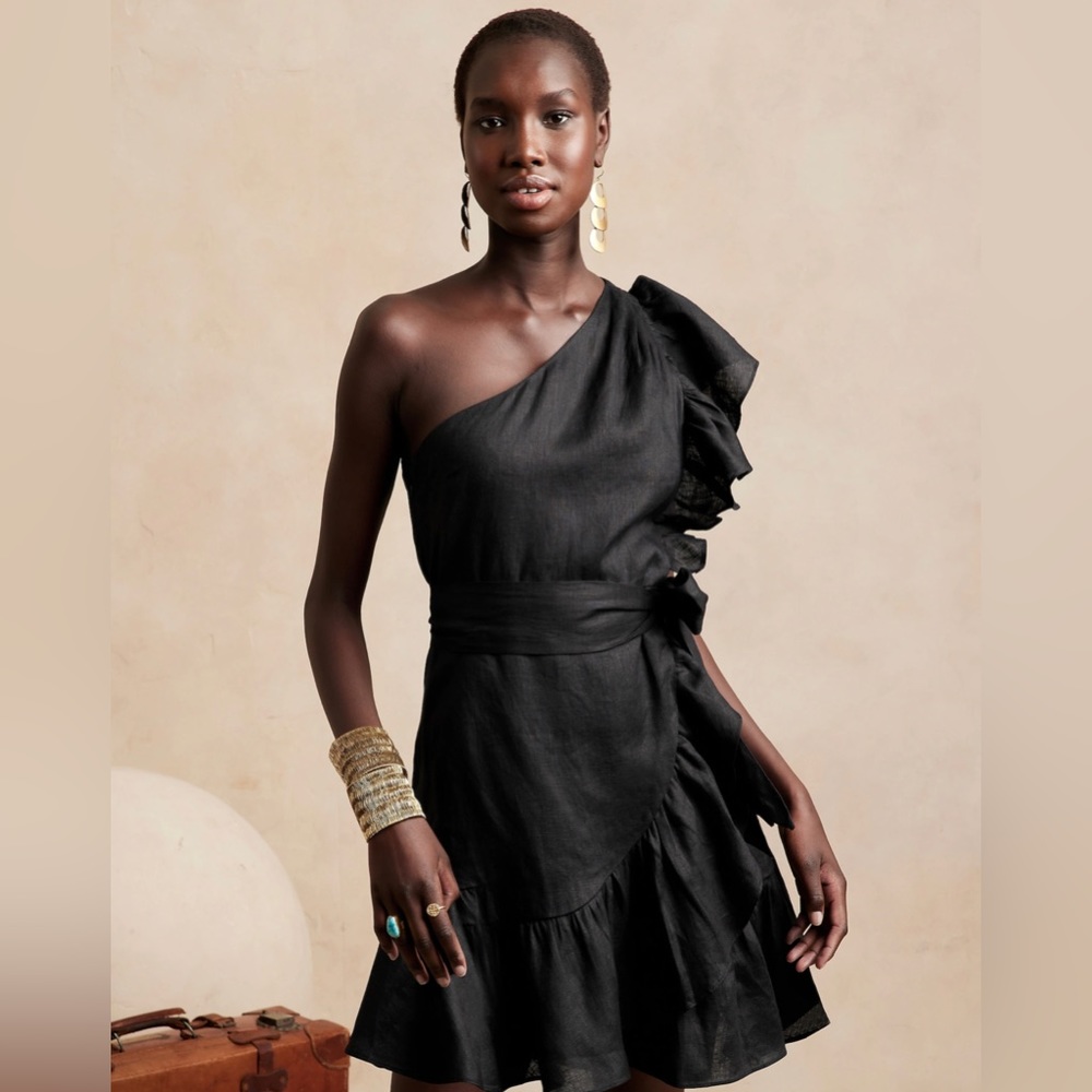 Banana Republic LINEN RUFFLE DRESS (NEW)